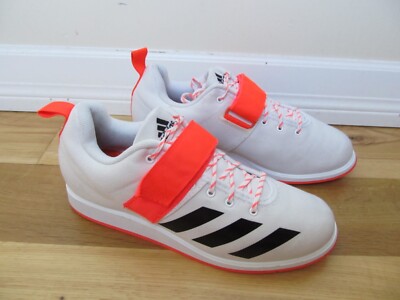 Adidas Powerlifting White Orange Weightlifting Powerlifting Shoes Men's  US 11