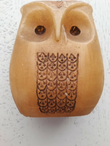 Vintage Owl Bird Animal Wax Candle Statue Figurine Decor 5" tall Attic Find - Picture 2 of 12