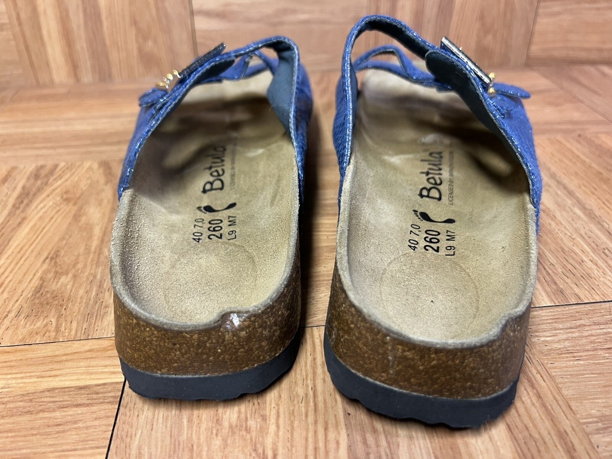 RARE? Birkenstock Betula Florida Blue SnakeSkin Gold Buckle  display picture 1