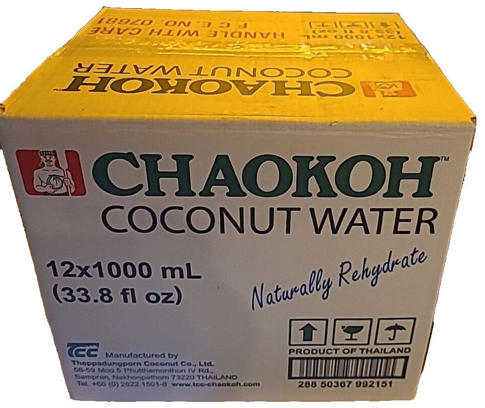 Chaokoh - Ganzer Karton 100% Kokoswasser 12 x 1 Liter