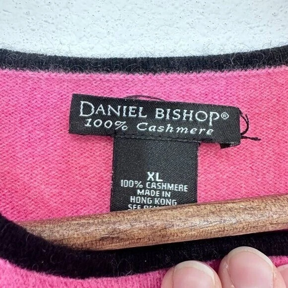 Suéter Daniel Bishop Crew 100% Rosa Cachemira Vintage Años 90 Tacón Alto Talla XL Foto 4 de 4