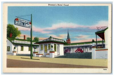 c1940's Stamm's Hotel Court Roadside Hopkinsville Kentucky KY Signage Postcard