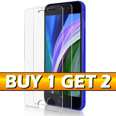 EPHONE HUT For iPhone SE 2 2020 Screen Protector Tempered Glass Genuine Gorilla Twin Pack