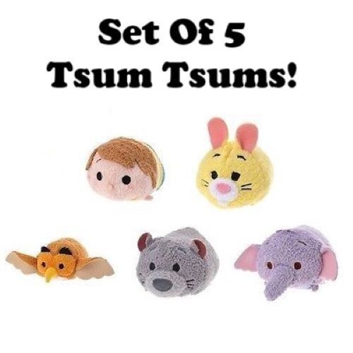 DisneyStore Winnie The Pooh Tsum Set 5 Rabbit Lumpy Owl Christopher ...