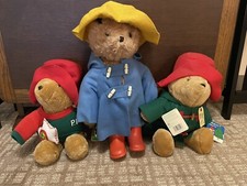 Lot 3 RARE LARGE Vintage 1975 Paddington Bear Plush by Eden Toys Inc.
