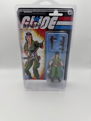 Larry Hama Signed Lady Jaye Retro GI Joe Action Figure Coa/Holo/Photo Case