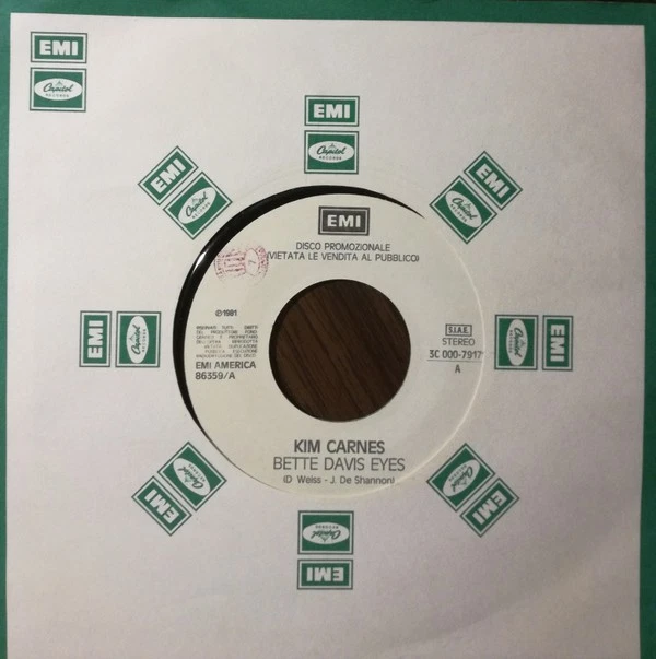 Kim Carnes / Kate Bush - Bette Davis Eyes / Sat In Your Lap (7", Promo) - Image 4 of 4