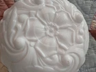 VTG Heavy Milk Glass Serving Bowl Wild Rose by Indiana Glass Company 1960's