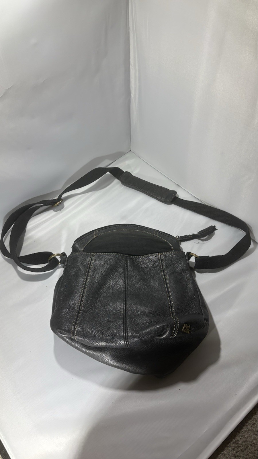 The Sak Medium Black Leather Shoulder Bag