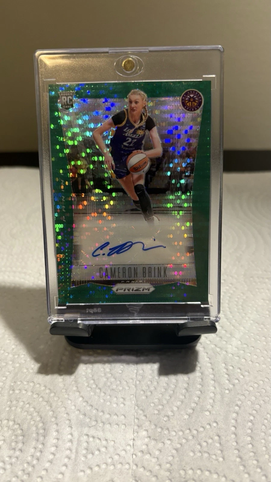 2024 WNBA Prizm Cameron Brink Throwback Signatures Green Pulsar Auto RC #/25 SSP