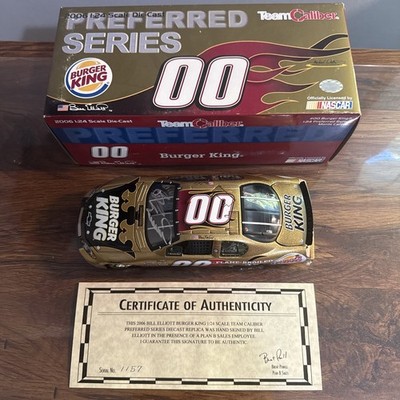 Bill Elliott #00 Burger King 2006 Chevy 2006 Team Caliber Preferred Autograph