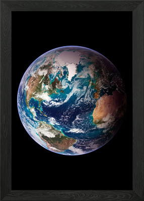 Gerahmtes Wandbild Erde Nordhalbkugel Poster Leinwanddruck Bild