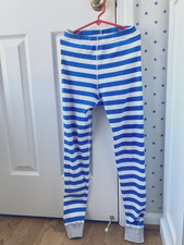 Hanna Andersson Blue Opposite Striped Pajama Pants Boys 10 Organic Cotton 140
