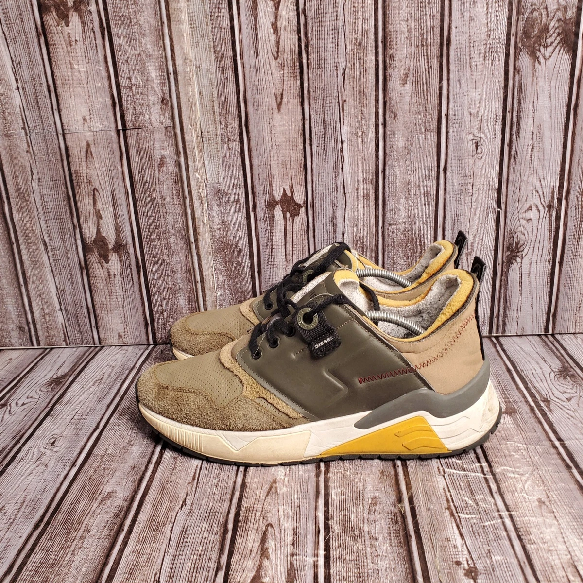 Size 7.5 Diesel S-Danny LC‎ Olive Green Mens Mesh Lace-Up Athletic Sneakers Diesel S-Serendipity LC Mens Green Canvas Lace Up Lifestyle  main image 3