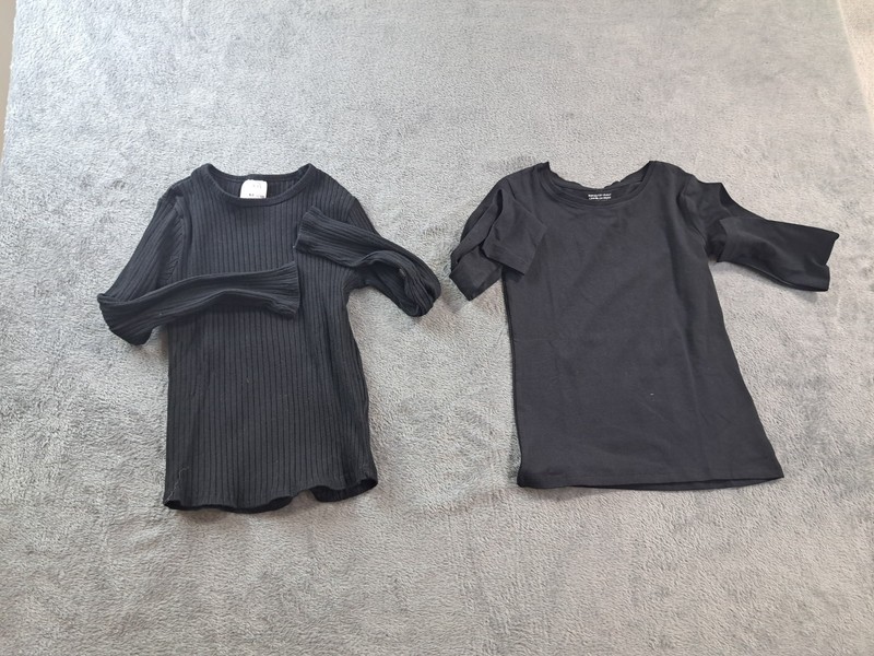 Bundle Of 2 Zara Kids Girls T-Shirt Size 6-7 Years Black Long Sleeve Pullover