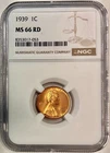 1939 Lincoln Cent (Wheat Penny), NGC MS-66 RD