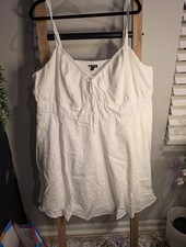 Torrid White Embroidered Spaghetti Strap Dress Size 3 NWT