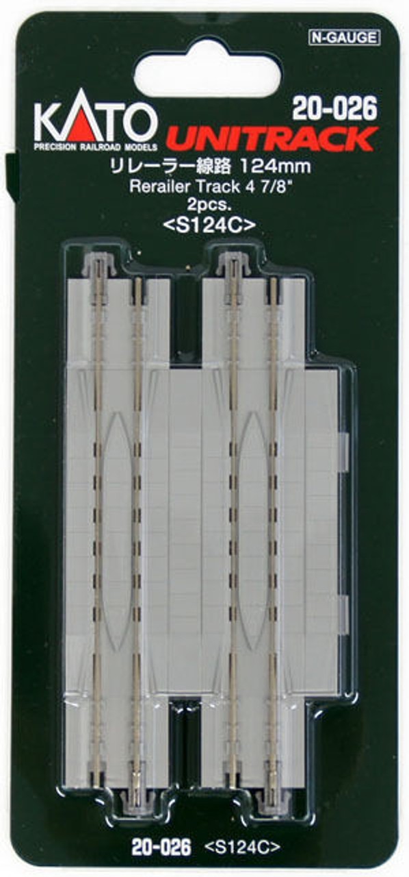 KATO 20-026 Unitrack Rerailer 124 mm 2 piezas vía N vía de reentrada nuevo