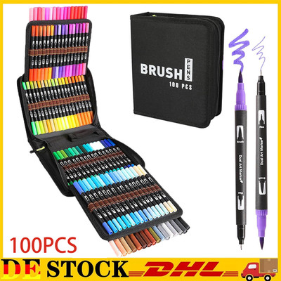 100Farben Acrylstifte Für Steine Schnelltrocknend Marker Stifte Doppelspitze Set