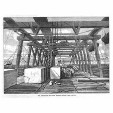 AMSTERDAM The Sea Canal Harbour Works - Antique Print 1869