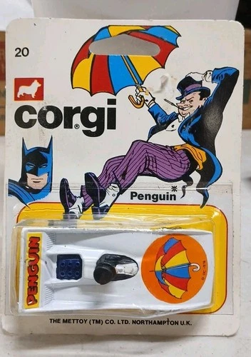 Vintage Batman Corgi Juniors 20 Diecast Penguin Penguinmobile MOC sealed