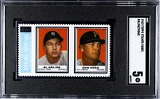1962 Topps Stamps Panel Al Kaline Don Hoak SGC 5 EX Detroit Tigers HOF Mr. Tiger