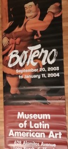 Very Large Vintage Botero Vinyl Exhibition Banner / Poster 92"x35"