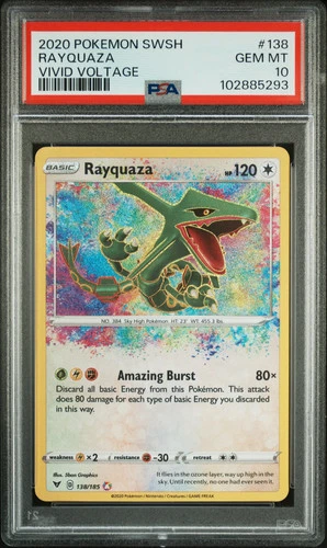 2020 Pokemon Sword & Shield Vivid Voltage Rayquaza Vivid Voltage PSA 10 #138