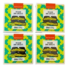 4 Packs Trader Joe's Patislove Pistachio Dark Chocolate Dubai Style 3.52 Oz Each