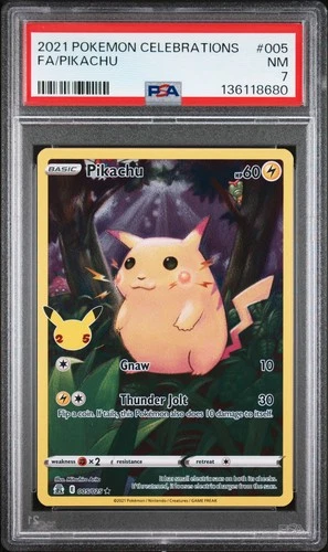2021 POKEMON CELEBRATIONS #005 FULL ART/PIKACHU PSA 7