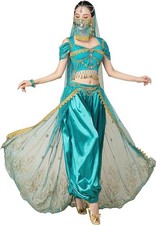 Women's New Aladdin Jasmine Princess Belly Dance Halloween Costume Belly Dance