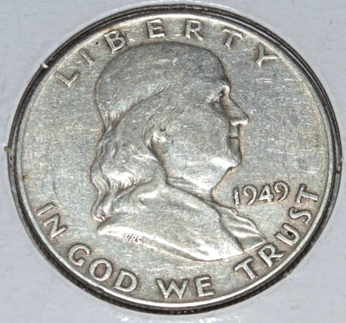1949 US BENJAMIN FRANKLIN Half Dollar 90% Silver VF