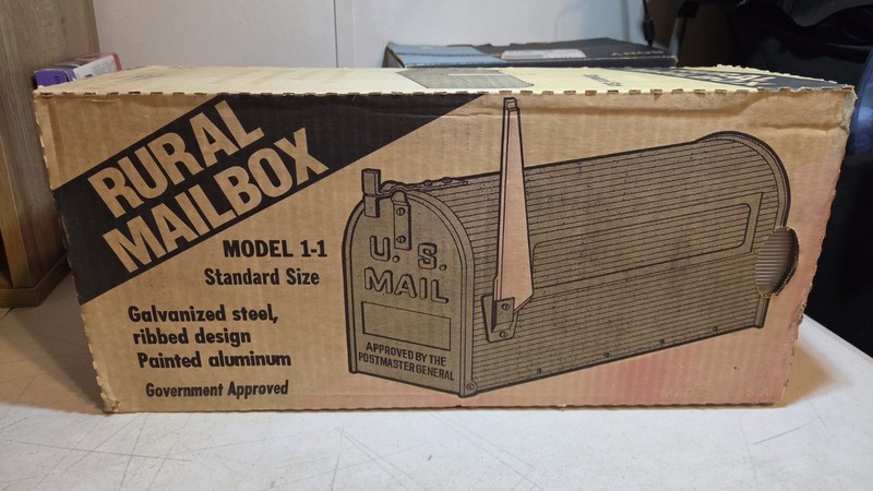 VTG Steel City Rural Mailbox Model 1-1 Ribbed Galvanized Steel NOS Sealed In Box