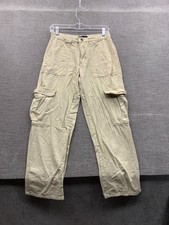 Aeropostale Straight Leg Cargo Pants Womens Small Beige Mid Rise Everyday Wear
