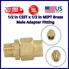 1/2 in CSST x 1/2 in MIPT Brass Male Adapter Fitting