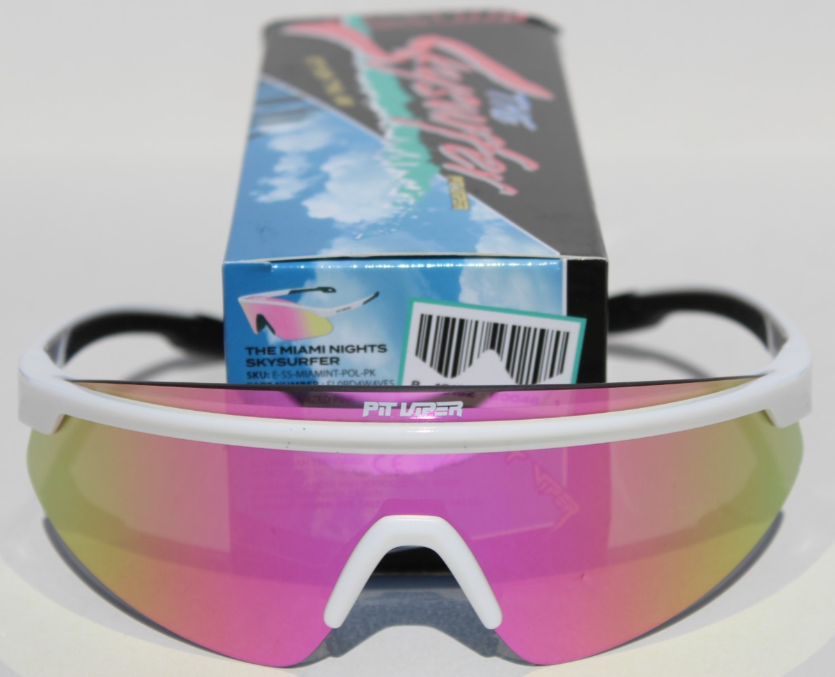 PHENOMENON サングラス ホワイト/ピンク/グリーン PIT VIPER The Miami Nights POLARIZED Skysurfer Sunglasses White