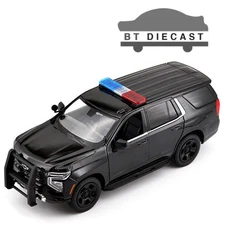 MOTORMAX 2025 CHEVROLET TAHOE POLICE PURSUIT VEHICLE CAR 1/24 PLAIN BLACK 76816