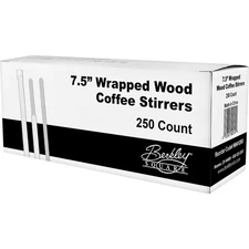 Berk Brands BEP90213 Wrapped Wood Stirrers, 7.5", 250/box