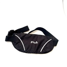 FILA Retro Fanny Pack Nero/Argento Unisex Cinghia Regolabile Marsupio