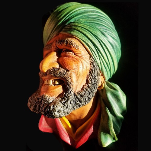 PUNJABI Green Turban by Bossons 7" tall made England NEW NEVER SOLD Wall Hanging - Picture 2 of 6