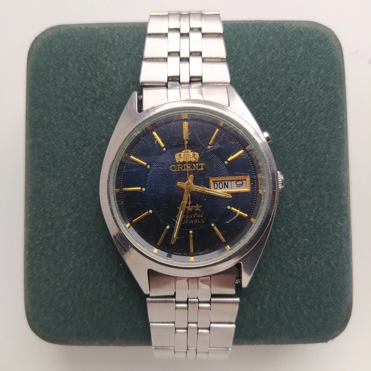 Vtg ORIENT tristar 3 star AAA crystal ke469was 80 ca Japan Men
