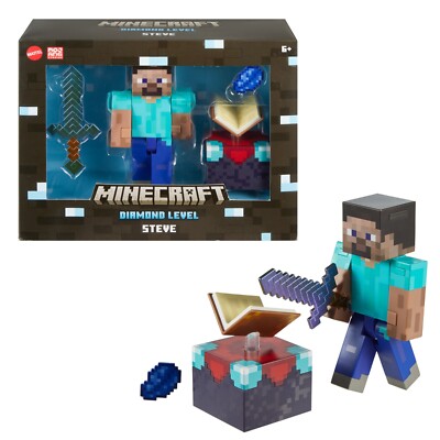Minecraft Diamond Level Steve Action Figure, Accessories,