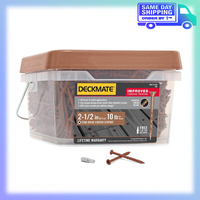 Deckmate #9 x 2-1/2 in. Red Star Flat-Head Wood Deck Screw 10 lbs.-Box 870-Piece