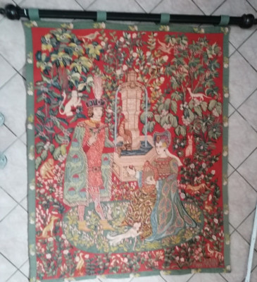 Wandteppich Gobelin '' Le Roman de la Rose'' von Anne Roland Aknin