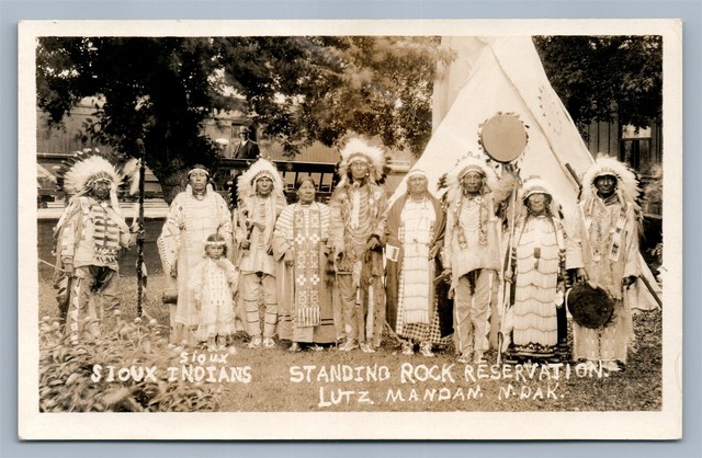 AMERICAN SIOUX INDIAN STANDING ROCK RESERVATION ANTIQUE REAL PHOTO ...