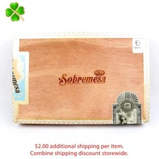 Sobremesa Brulee Double Corona Empty Wood Cigar Box 12.25" x 8.25" x 1.75"