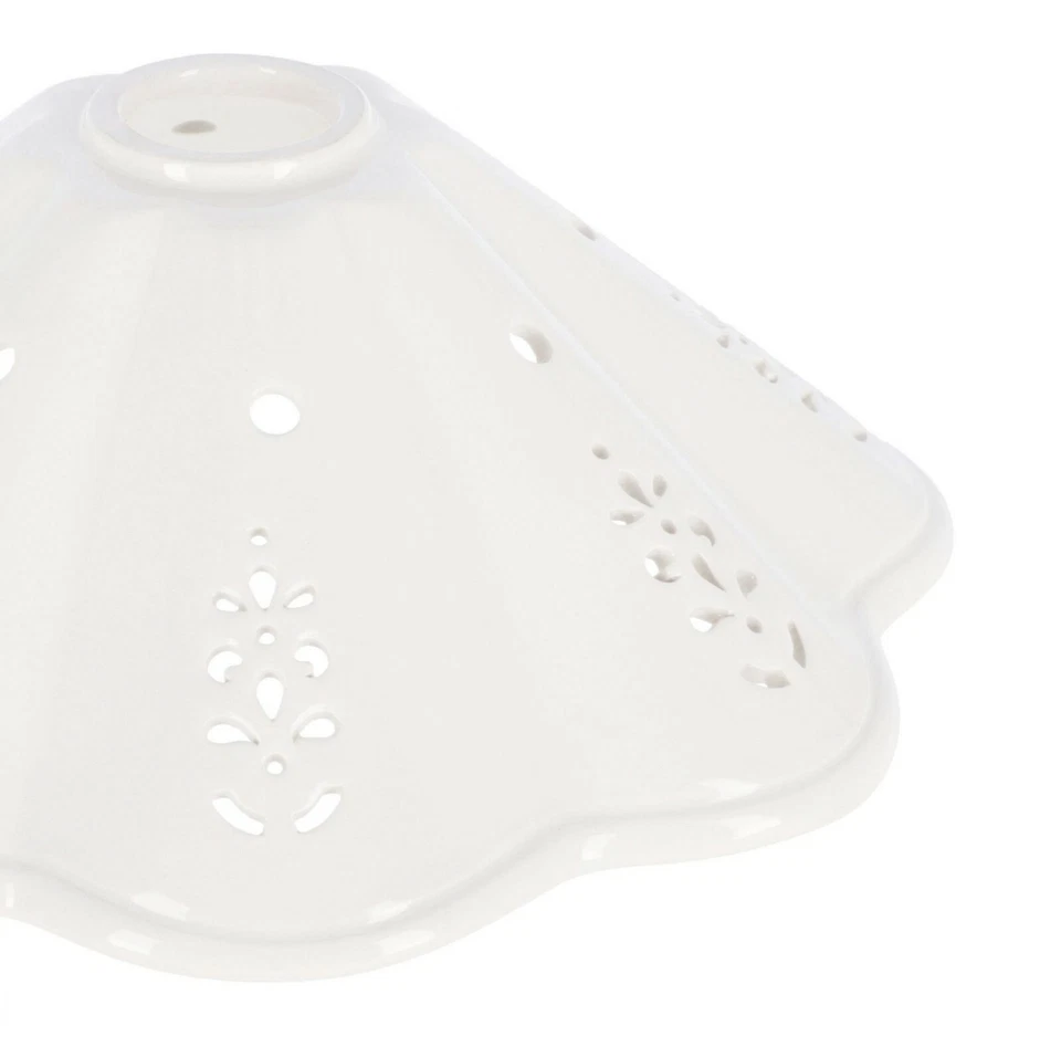 Paralume di ricambio in ceramica per lampade e lampadari 40 cm traforato bianco - Immagine 2 di 4