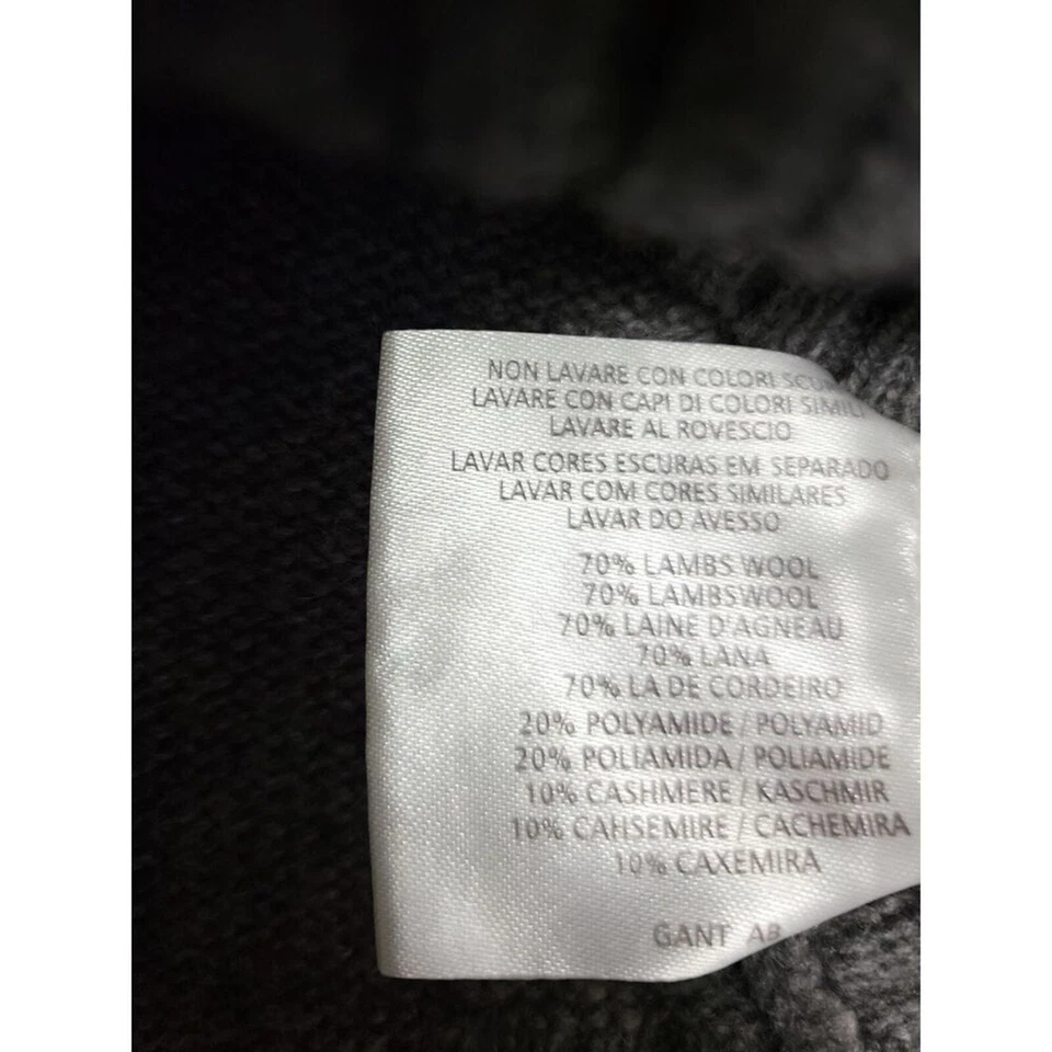 GANT Gray Lambswool Polyamide Cashmere Blend Button Up Shawl Collar Cardigan Wom - Image 3 of 4