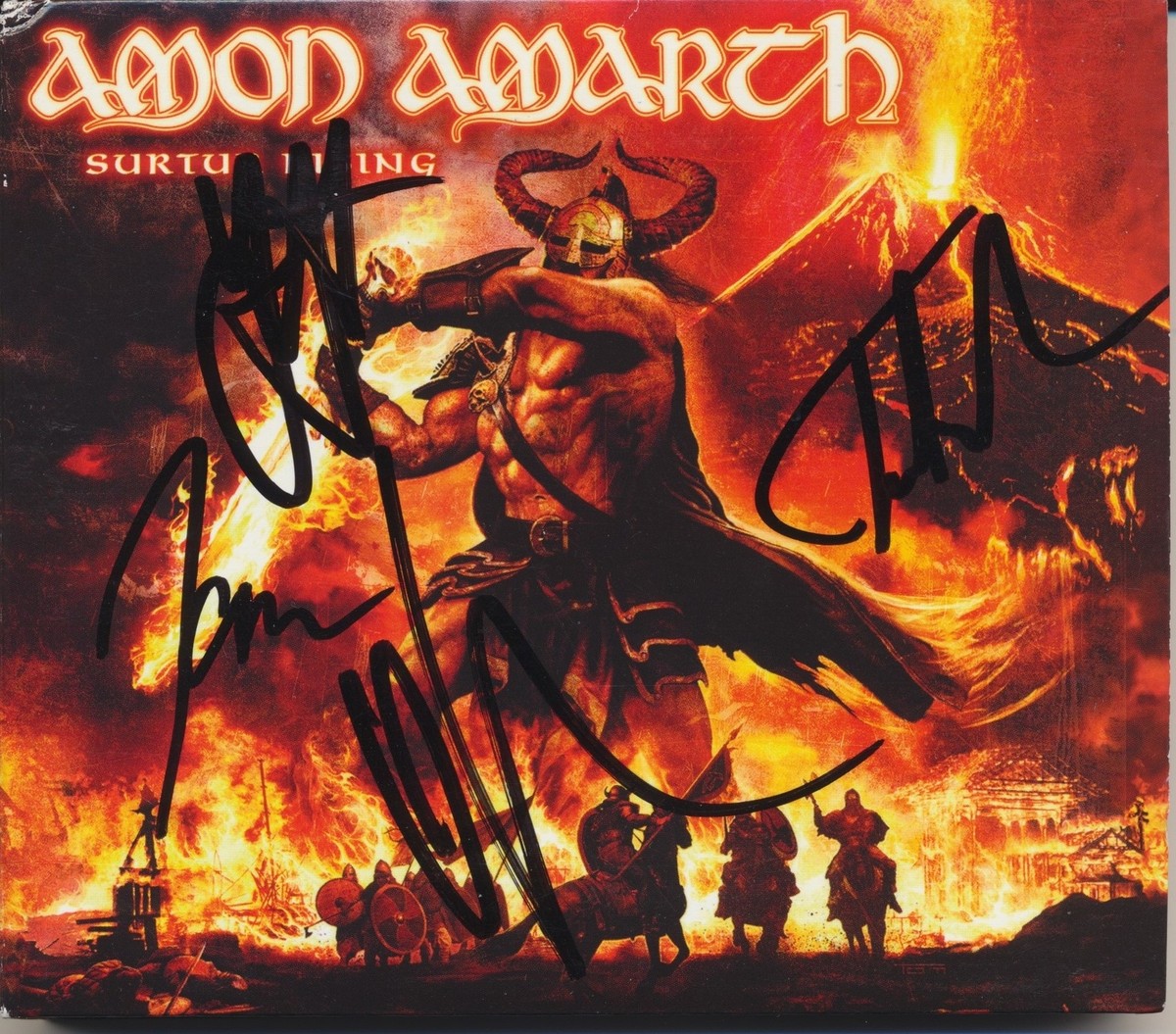 AMON AMARTH SIGNED SURTUR RISING CD COVER | eBay UK