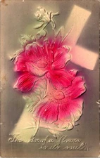 vintage postcard - The odor of a flower is it's soul embossed unposted c1900s